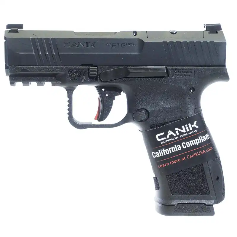 Canik HG7884CA-N Mete MC9L *CA Compliant 9mm Luger 10+1 3.18" Black Steel Barrel, Black Nitride Steel Serrated Slide, Black Polymer Frame w/Picatinny Rail, Interchangeable Backstrap Grip