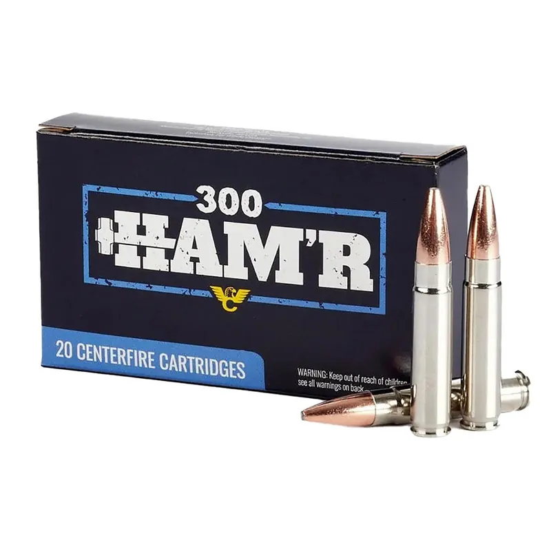 Wilson Combat A300HMR135HBN HAM‘R Bonded 300 HAM‘R 135 gr Speer HAM‘R Bonded Nickel-Plated Brass 20 Bx/ 10 Case