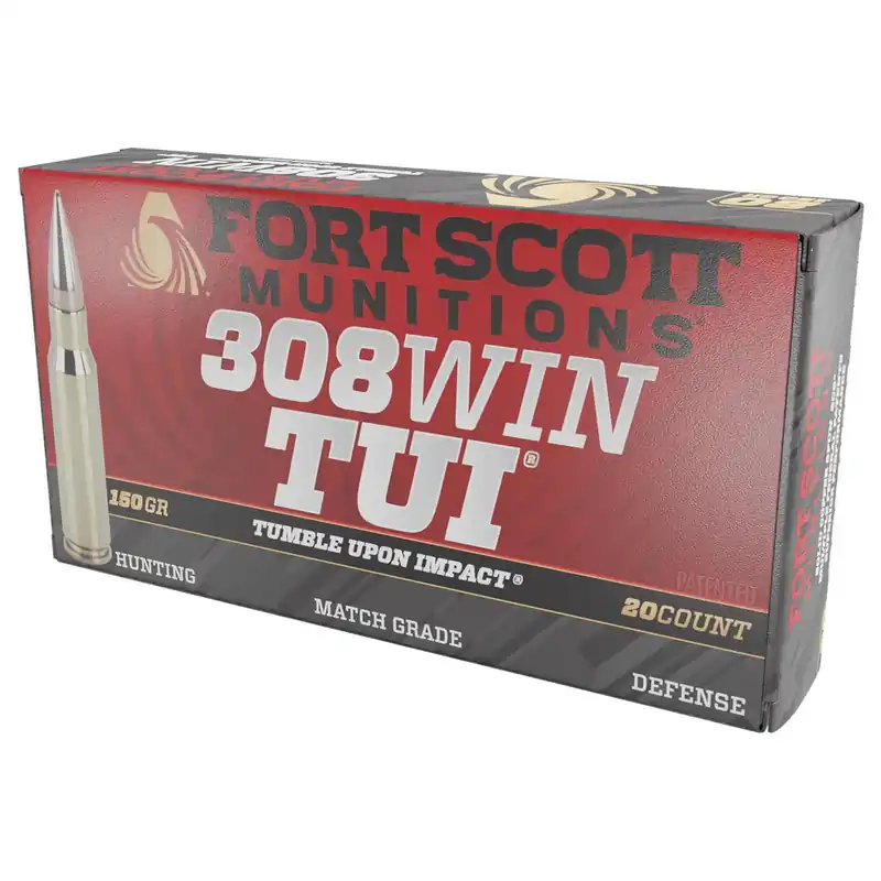 Fort Scott Munitions 308150SCV2 Tumble Upon Impact (TUI) Rifle 308Win 150gr Solid Copper Spun 20 Per Box/10 Case