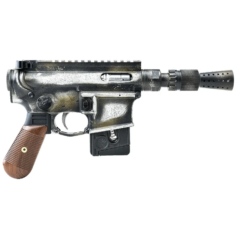 Battle Arms Development BAD-SOLO-BLASTER Solo Blaster 22 LR 10+1 5.38" Silver Optic Ready Slide, 3-Tone Battle Worn Frame, Wood Grip, Custom Muzzle Device