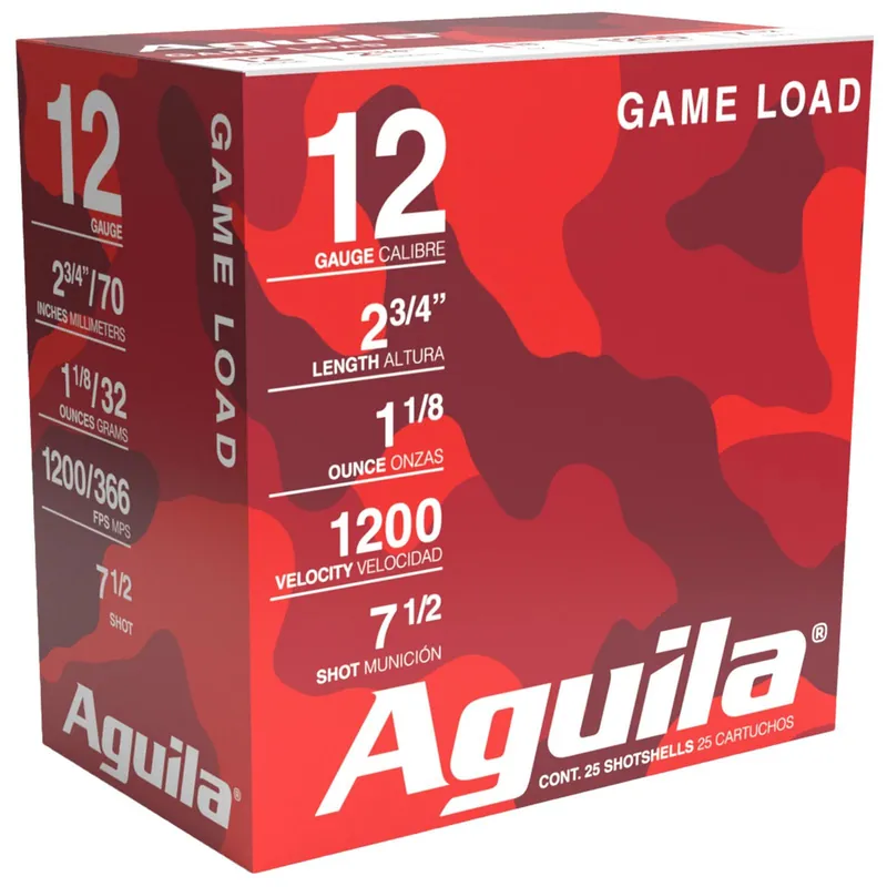 Aguila 1CHB1217 Game Load 12Gauge 2.75" 1 1/8oz 7.5Shot 25 Per Box/10 Case