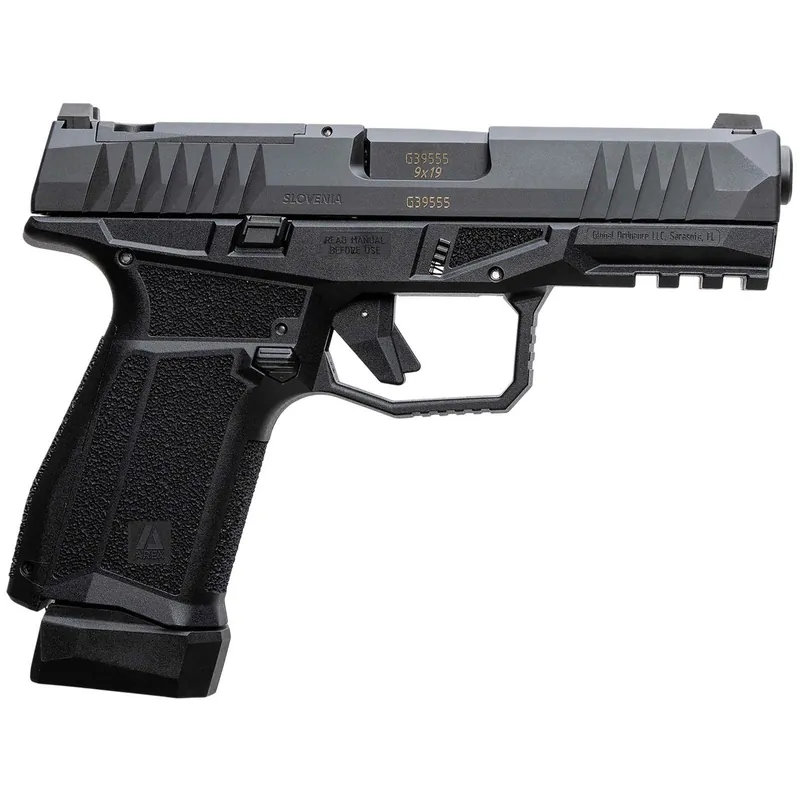 AREX 815537024074 Delta M Gen2 Compact Frame 9mm Luger 15+1 4" Black Steel Barrel, Black Nitride Steel Optic Cut/Serrated Slide, Black Polymer Frame w/Picatinny Rail, Black Stippled Grip, Ambidextrous