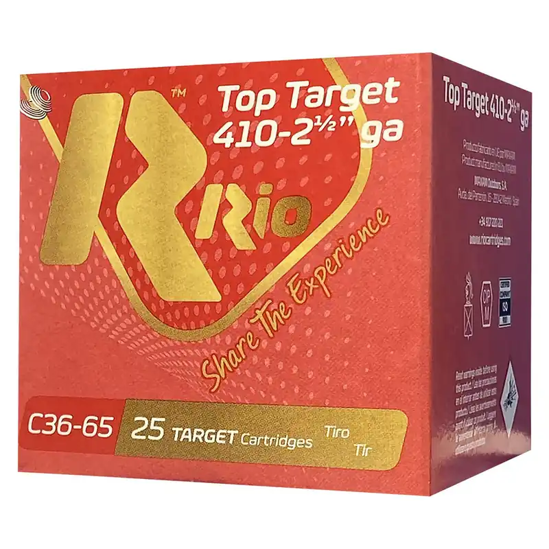 Rio Ammunition RC3675 Top Target 410 Gauge 2.50" 1/2 oz 7.5 Shot 25 Per Box/10 Case