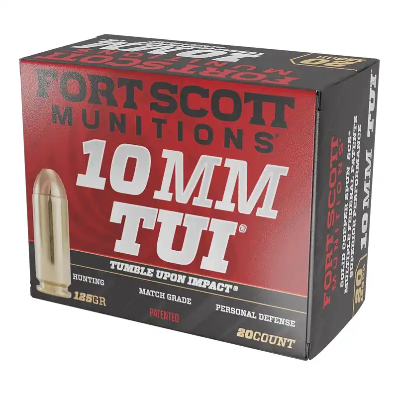 Fort Scott Munitions 10MM124SCV Tumble Upon Impact (TUI) 10mmAuto 125gr Solid Copper Spun 20 Per Box/25 Case