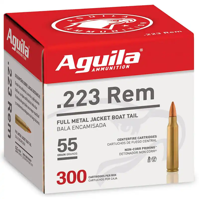 Aguila 1E223108 223Rem 55gr Full Metal Jacket 300 Per Box/4 Case