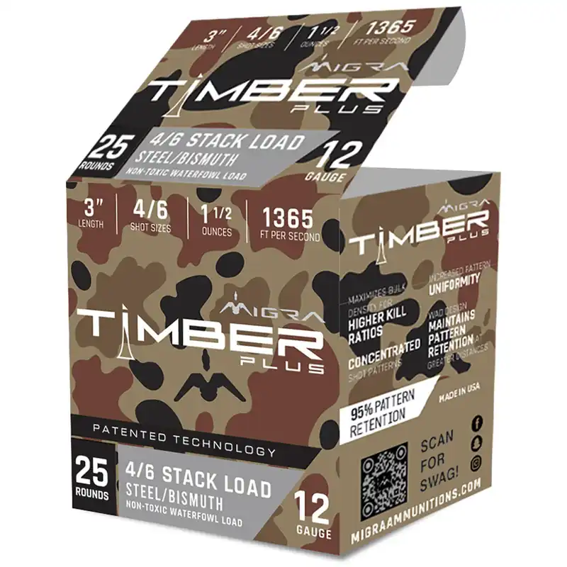 Migra Ammunitions M12SB46 Combinational 12Gauge 3" 1 1/2oz 4/6Shot 25 Per Box/10 Case