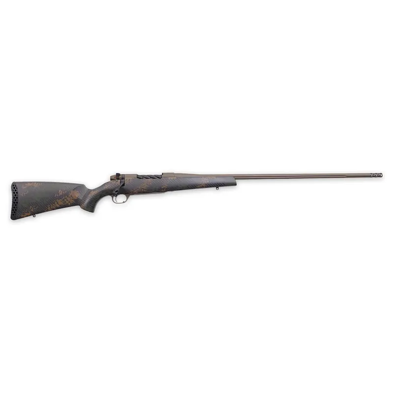 Weatherby MBC20N300PR8B Mark V Backcountry 2.0 300 PRC 3+1 28" Patriot Brown Cerakote Fluted Barrel/Peak 44 Blacktooth Carbon Fiber w/ Dark Green/Brown Sponge Stock