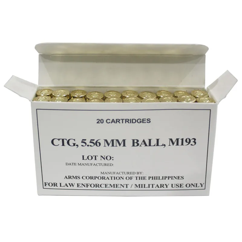 Armscor 50174 Precision M193 5.56x45mmNATO 55gr Full Metal Jacket 20 Per Box/50 Case