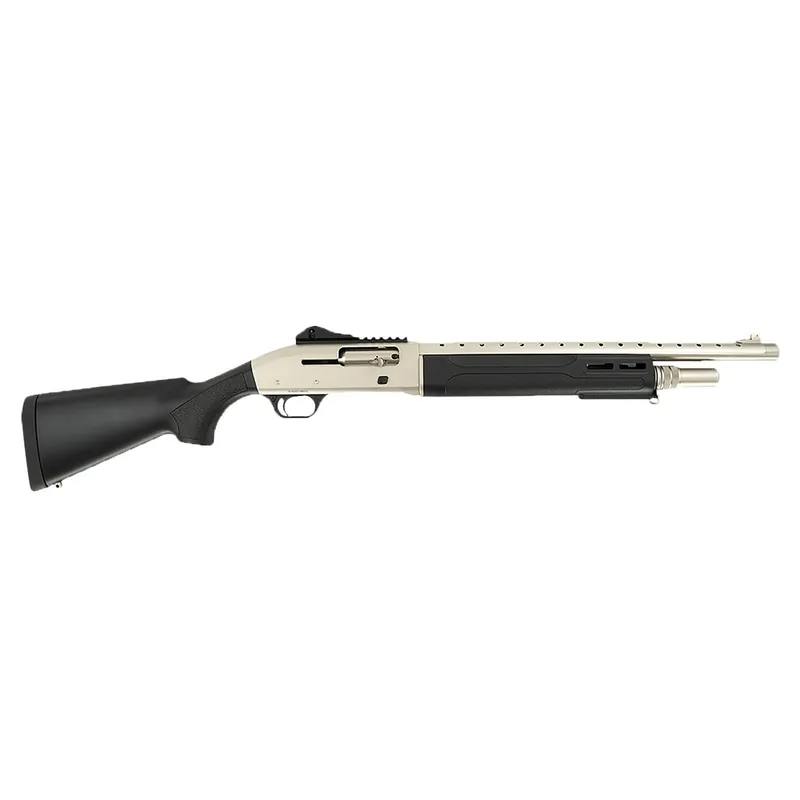 Tokarev USA 21000423 T300M A1 Kit 12 Gauge Semi-Auto 3" 5+1 18.50" Electroless Nickel Ventilated Heat Shield Barrel, Electroless Nickel Receiver w/Picatinny Rail, Fixed Black Polymer Stock