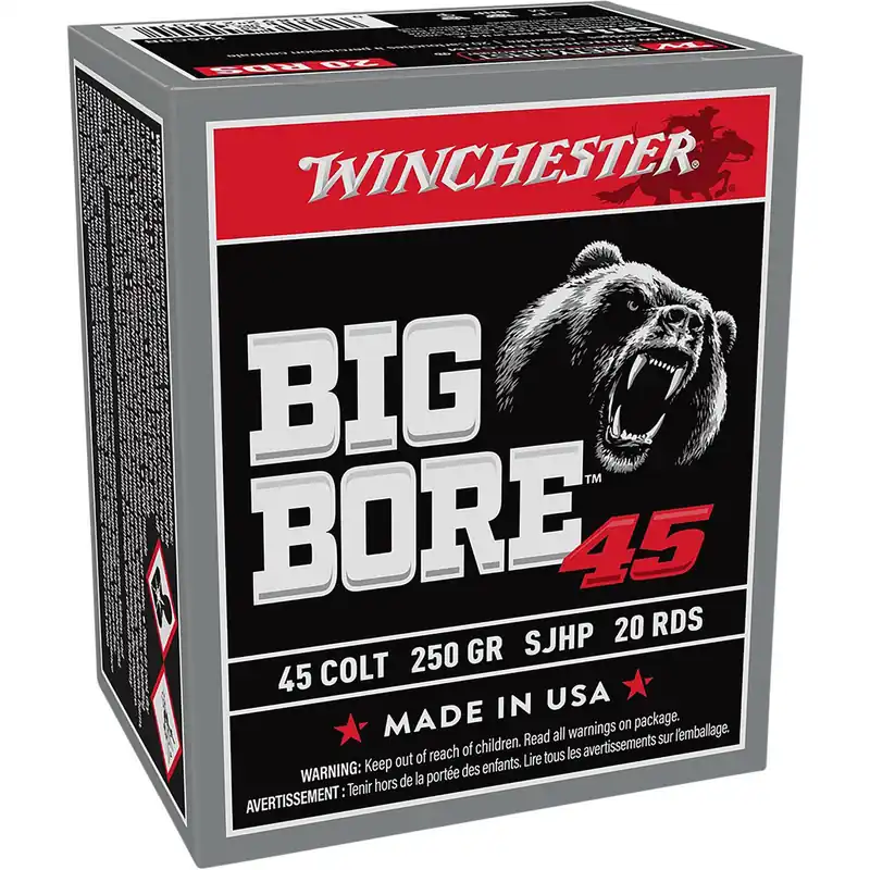 Winchester Ammo X45CBB Big Bore 45Colt 250gr Semi Jacketed Hollow Point 20 Per Box/10 Case