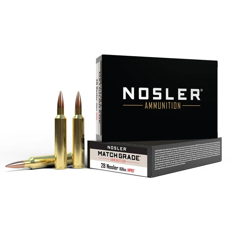 Nosler 51287 Match Grade 28Nosler 168gr Custom Competition Hollow Point Boat Tail 20 Per Box/10 Case