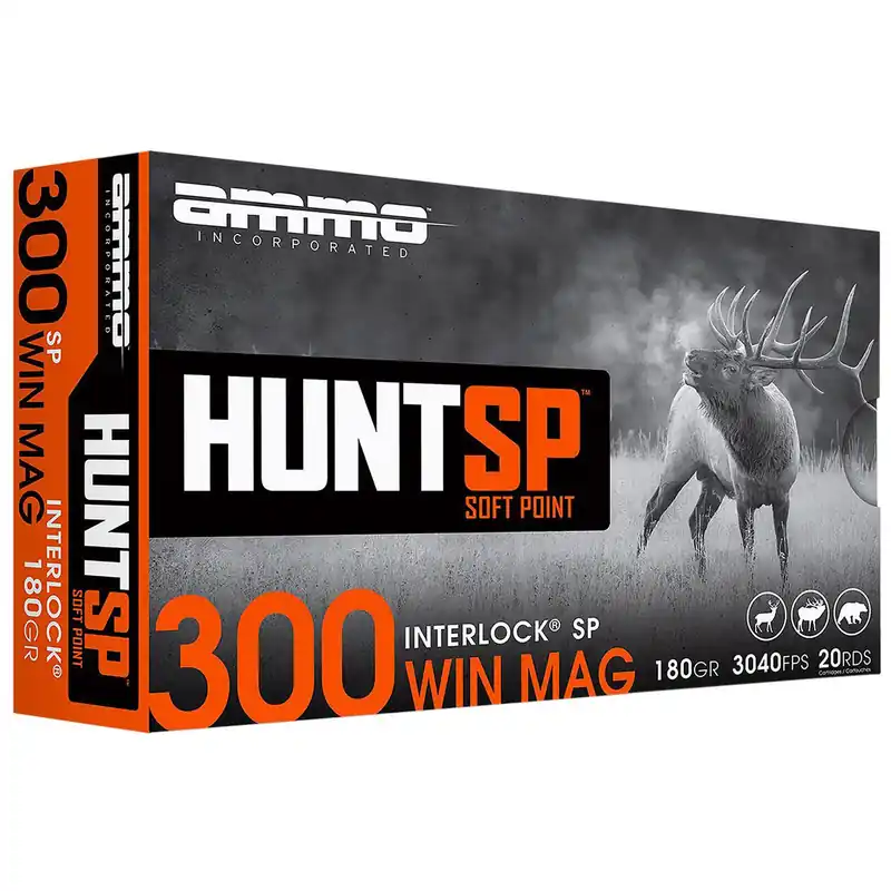 Ammo Inc 300WM10SPA20 Hunt 300Win 180gr Soft Point 20 Per Box/10 Case