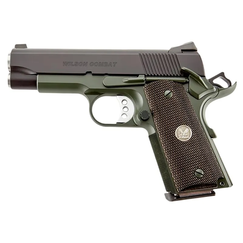 Wilson Combat WCQBCTACA CQB *CA Compliant Compact Frame 45 ACP 8+1 4" Stainless Match Grade Barrel, Carbon Steel Steel Frame w/Beavertail, Diamond Wood Grip