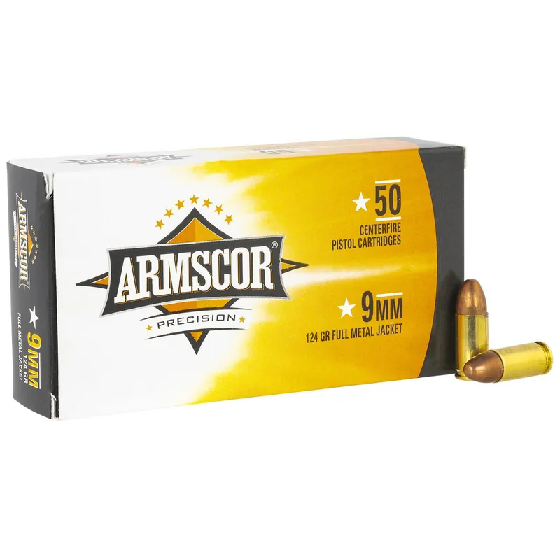 Armscor 50041PH Precision 9mmLuger 124gr Full Metal Jacket 50 Per Box/20 Case