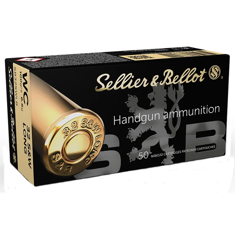 Sellier & Bellot SB32SWLB Handgun 32S&WLong 100gr Wadcutter 50 Per Box/20 Case