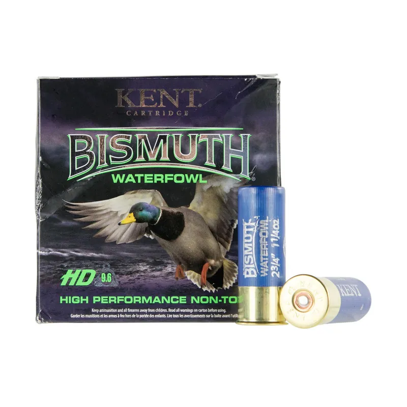 Kent Cartridge B12W364 Bismuth Waterfowl 12 Gauge 2.75" 1 1/4 oz Bismuth 4 Shot 25 Per Box/ 10 Case