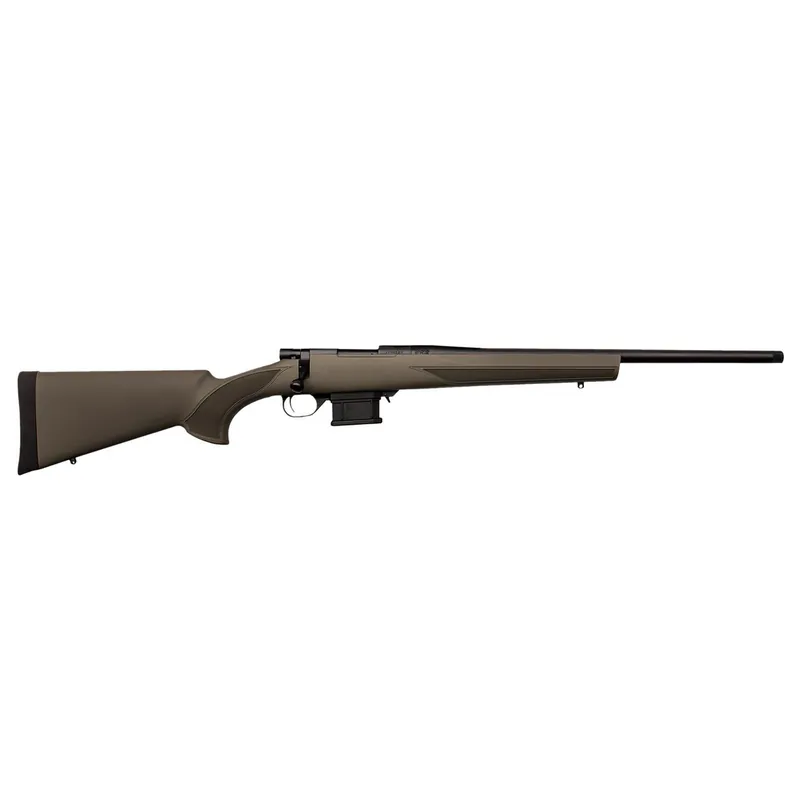 Howa HMACF65GYTH 1500 Mini Action 6.5 Grendel 20" Black Carbon Fiber Threaded Barrel, Black Drilled & Tapped Steel Receiver, Fixed HTI Green Synthetic Stock