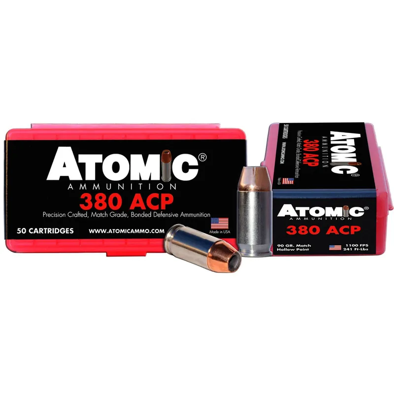 Atomic Ammunition 00414 Pistol Precision Craft 380ACP 90gr Hollow Point 50 Per Box/10 Case
