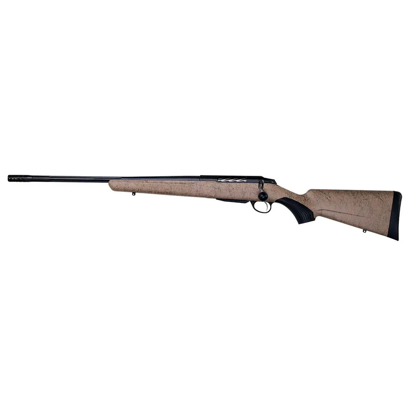 Tikka JRTXRT47124 T3x Roughtech 7mm PRC 3+1 24.30" Black Fluted Threaded Barrel, Black Steel Drilled & Tapped Receiver, Tan Roughtech Synthetic Stock, Left Hand