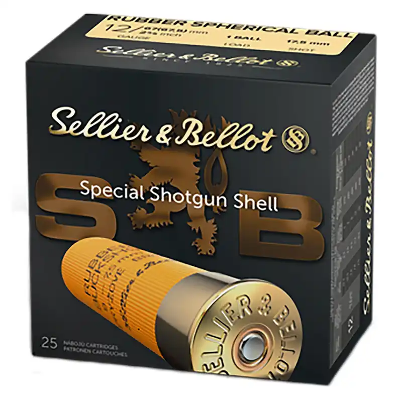 Sellier & Bellot SB12RBA Shotgun 12Gauge 2.75" 2 11/16oz 1 Rubber Ball Shot 25 Box/10 Case