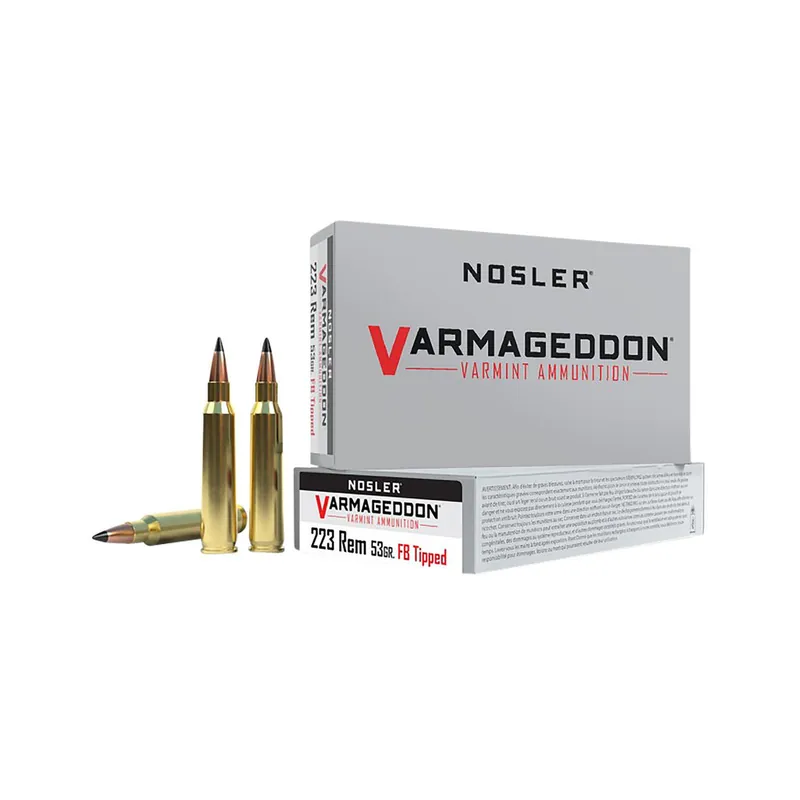 Nosler 65139 Varmageddon 223Rem 53gr Flat Base Tipped 20 Per Box/20 Case