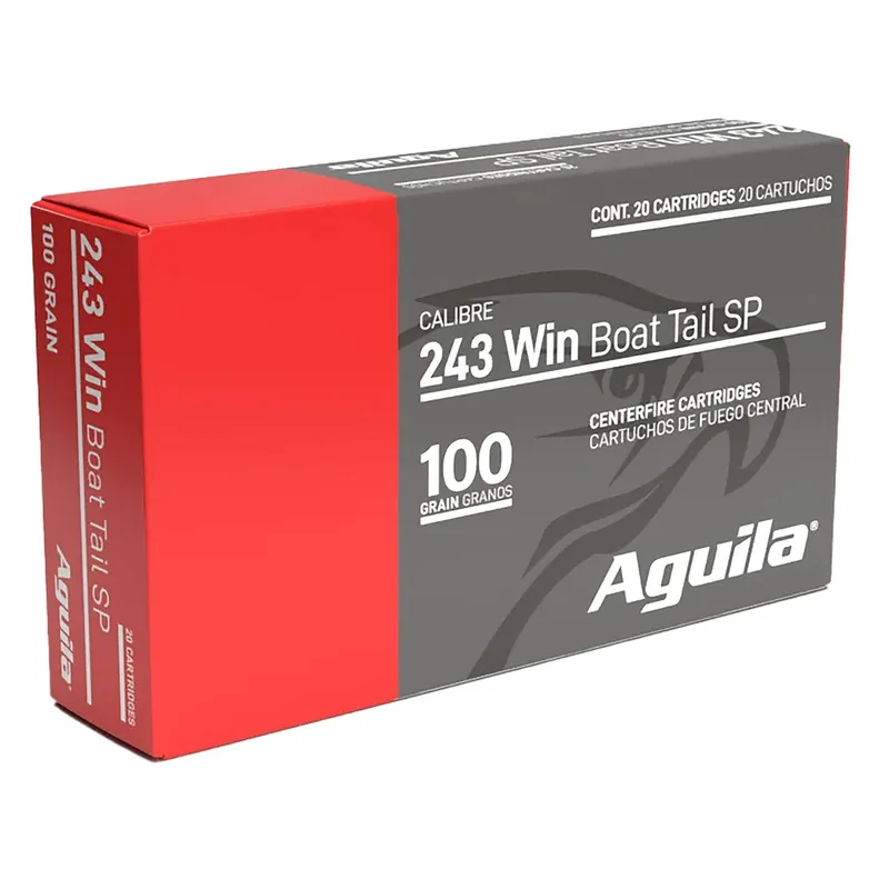 Aguila 8047AG 243Win 100gr InterLock Boat Tail Soft Point 20 Per Box/10 Case