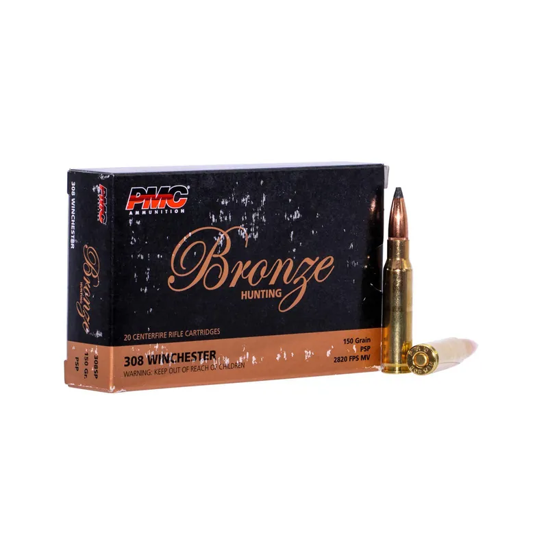 PMC 308SP Bronze 308Win 150gr Pointed Soft Point 20 Per Box/10 Case