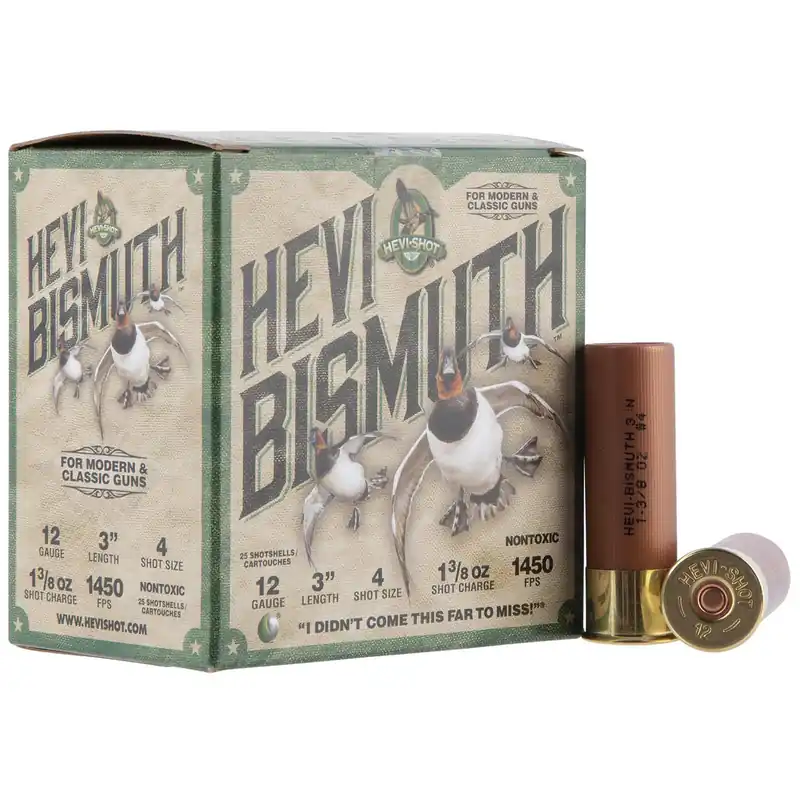 HEVI-Shot HS14004 HEVI-Bismuth 12Gauge 3" 1 3/8oz Bismuth 4Shot 25 Per Box/10 Case