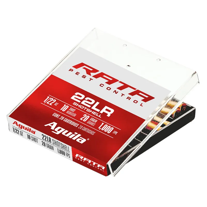 Aguila 1B222600 Rata Pest Control 22LR 20gr Standard Velocity Solid Point 20 Per Box/50 Case