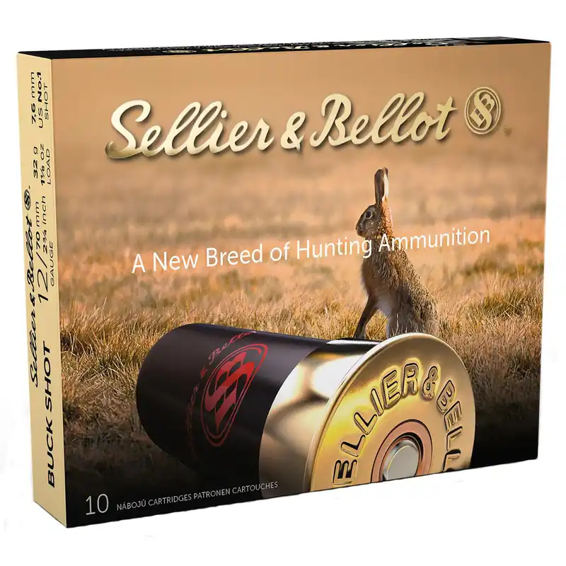 Sellier & Bellot SB12BSI Hunting 12Gauge 2.75" 12Pellets 1 1/8oz 1Buck Shot 10 Per Box/25 Case