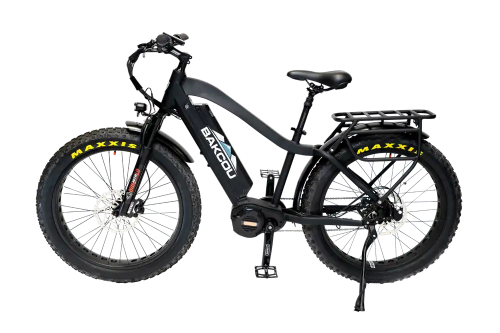Bakcou E-bikes Mule Jager E-Bike Matte Black 18" w/Stand Over Height of 29.50" Frame