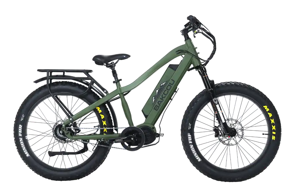 Bakcou E-bikes Mule Jager Matte Army Green 18" w/Stand Over Height of 29.50" Frame