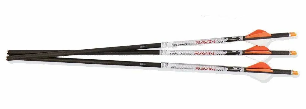 Ravin Crossbows Lighted Arrows 500 Grain 100% Pure Carbon 3 Pack R144