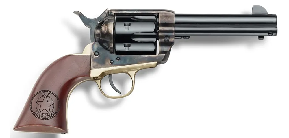 Pietta 1873 Great Western II Revolver .357MAG 6Rd 4.75" Barrel Steel Frame Blade Sight Walnut Grips Color Case Hardened and Blued HF357CHBR434NMUS