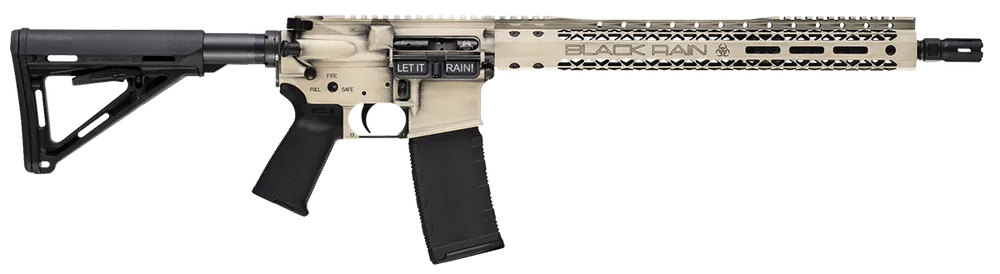Black Rain Ordnance Spec 15+ 5.56 NATO 30+1 16" Chrome Moly Barrel Forged Alum Rec M-Lok Receiver Adj Stock Lt Sand BRO-WTP-LSB