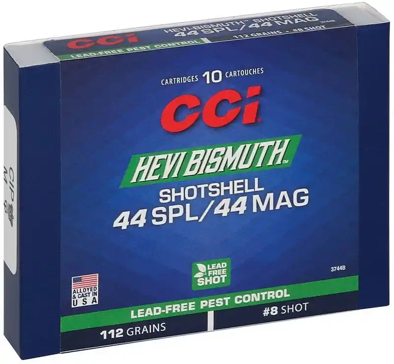 CCI Pest Control Hevi-Bismuth 44 Special/ Rem Mag Ammo Shotshell 8 Shot 10 Rounds 3744B