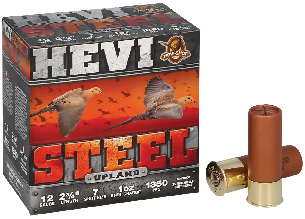 HEVI-Shot Hevi-Steel Upland Shotshell, 12 Gauge Ammo, 2 3/4", 1oz, 6 Shot 25 Rounds HS61266