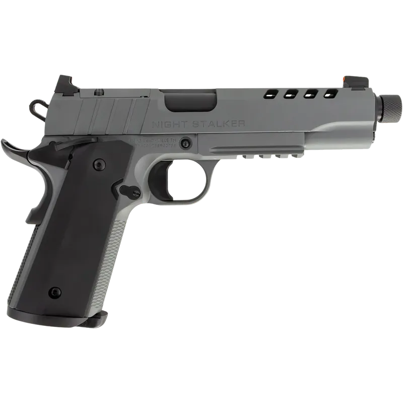 Tisas 1911 Night Stalker SF 10mm Pistol 8+1 5" Threaded Bbl Optic Ready Slide Suppressor Height Sights Ambi Safety Gray 10100558