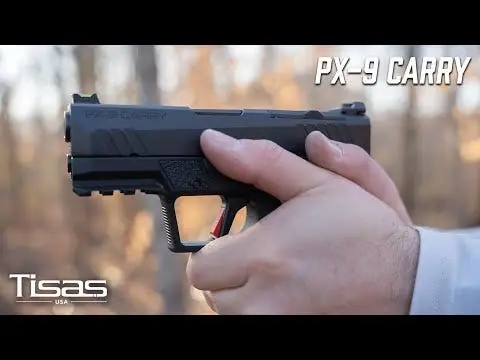 Tisas PX 9 Carry Pistol 9mm 15+1 3.5" Bbl Optic Ready Slide Drift-Adjustable Rear Sight Interchangeable Backstrap Black 15000302