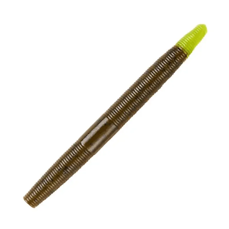 YUM Dinger 4" Soft Plastic Worm - Green Pumpkin/Chartreuse 30 Pack
