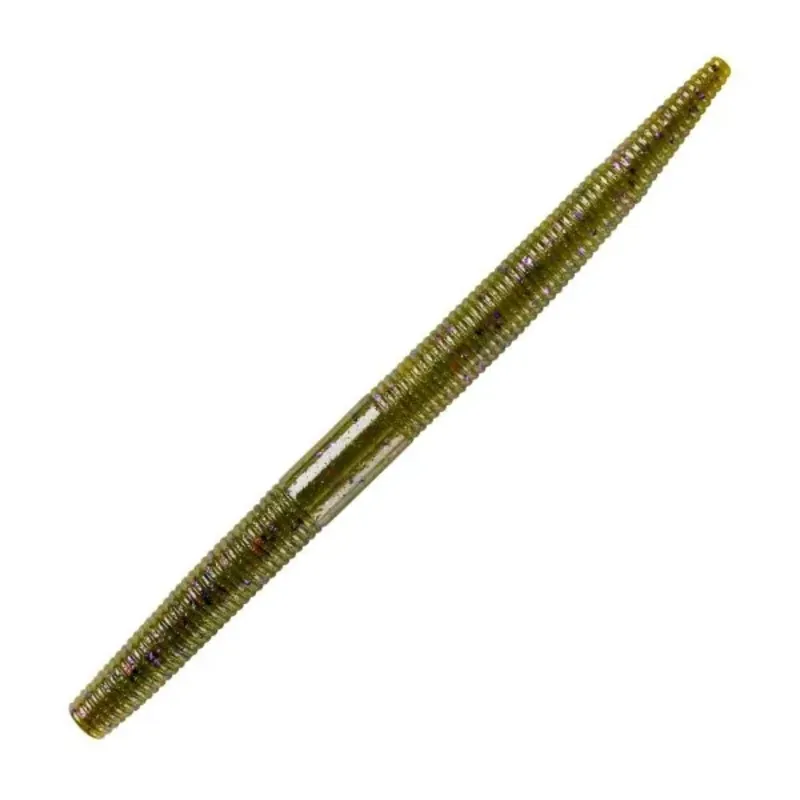 YUM Dinger 5" Soft Plastic Worm - Green Pumpkin/Purple Flake 30 Pack