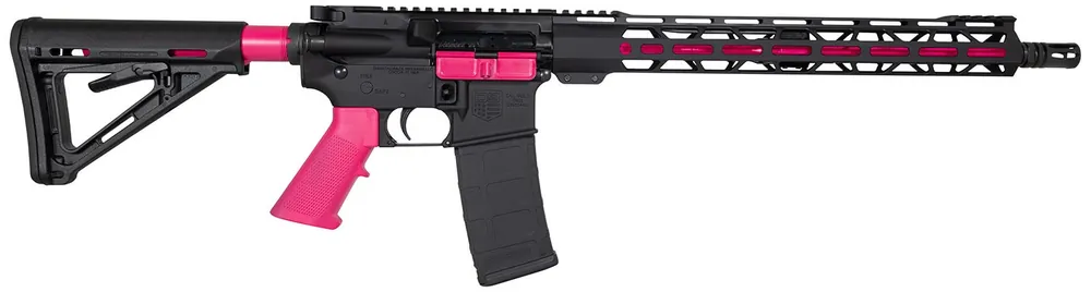 Diamondback DB15 5.56 NATO 16" 30+1 Alum Upper Carbon Lower M-LOK Handguard Adj Syn Stock Pic Rail Pink Accents DB175AK591