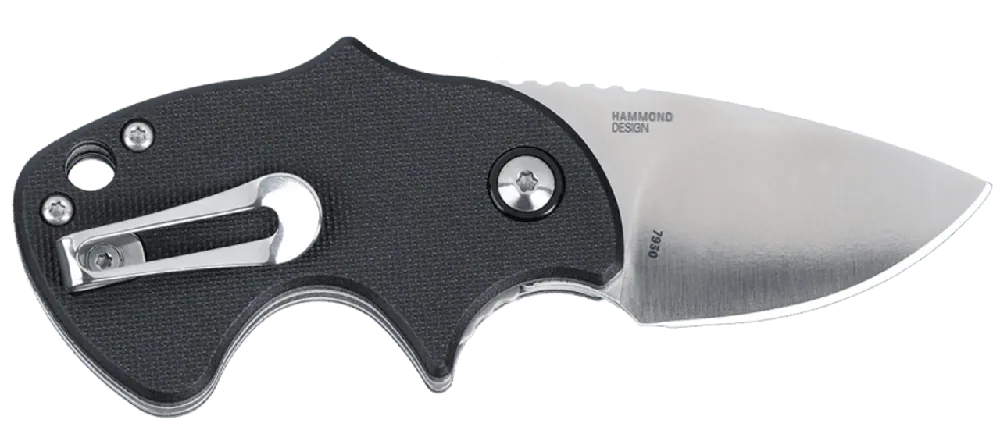 CRKT Orca Compact 1.79" Folding Plain Satin D2 Steel Blade, Black GRN Handle