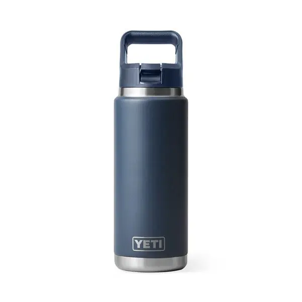 YETI Rambler 26 oz. Water Bottle w/Color-Matched Straw Cap - Navy