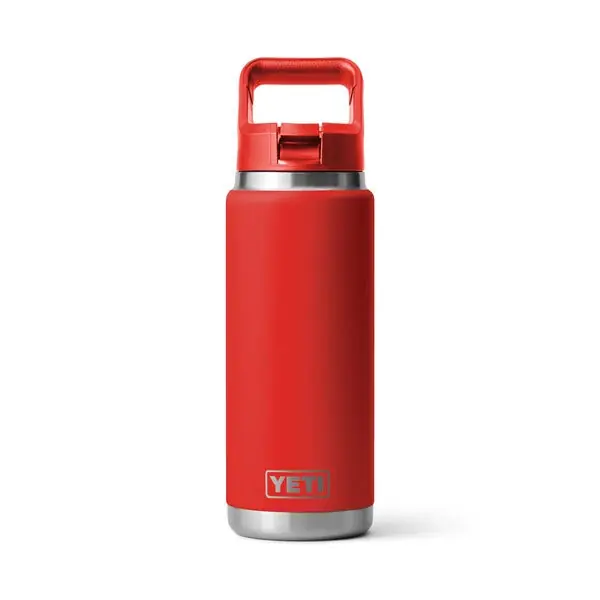 YETI Rambler 26 oz. Water Bottle w/Color-Matched Straw Cap - Rescue Red