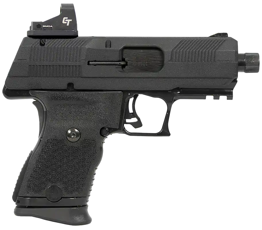 Hi-Point YC9 Pistol 9mm Luger 10+1 3.93" Threaded Barrel Serrated Slide Red Dot Sight Thumb/Grip Safety Light Rail Black YC9RDCT