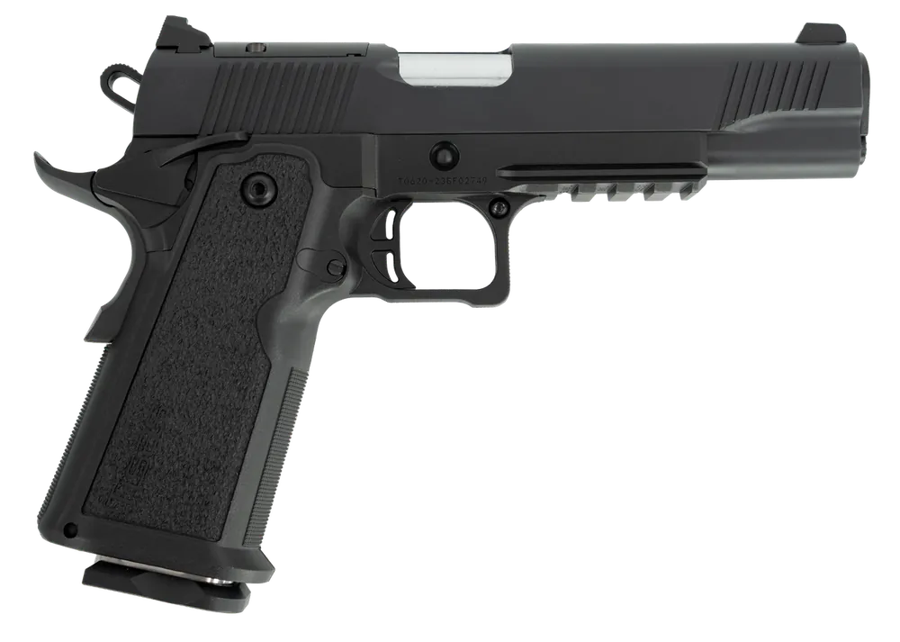 Tisas 1911 Duty DS 9mm Pistol 17+1 5" Steel Barrel/Slide/Frame 3-Dot Novak Sights Thumb/Grip Safety Pic Rail Black 12500002
