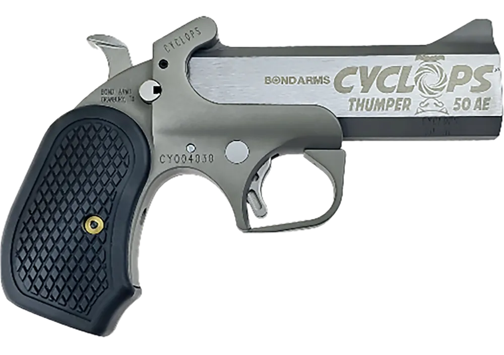Bond Arms Cyclops Thumper 50 Action Express Pistol 1rd Shot 4.25" Black/SS Barrel BACY