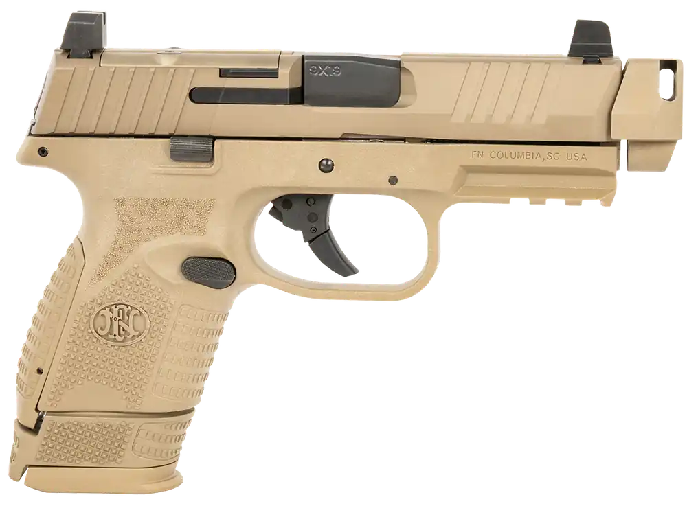 FN 509C MRD 9mm Pistol 15+1 4" Barrel w/FN Comp Suppressor Height Sights Optic Cut Interchangeable Backstraps DAO FDE 66101794
