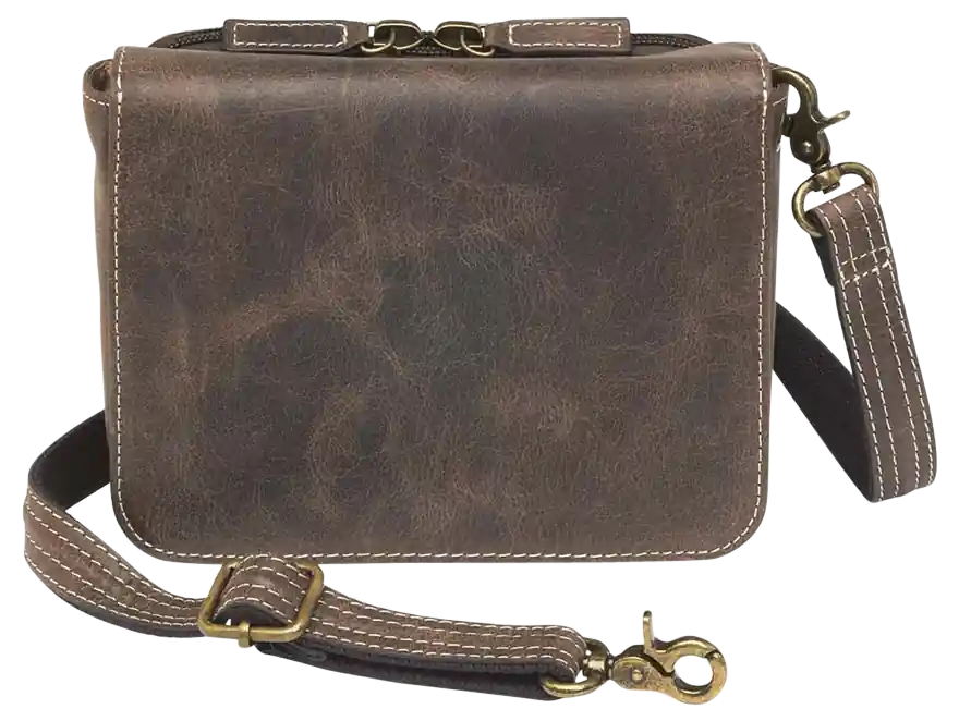 Gun Tote‘N Mamas Crossbody Organizer Concealed Carry Purse Distressed Buffalo Brown GTMCZY15